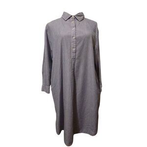 Mersea M Essential Shirt Dress Blue Striped Coastal Relaxed Preppy Business